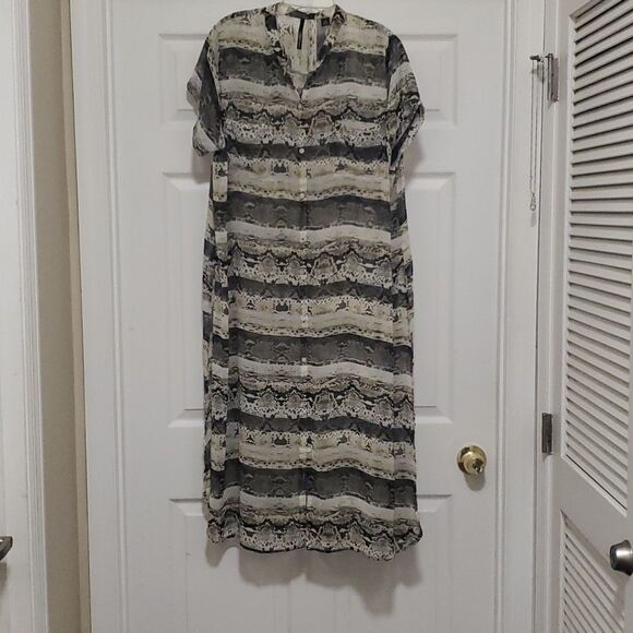 Skye's The Limit womens XL cream & gray snakeskin fully sheer tunic swim… - Picture 1 of 11